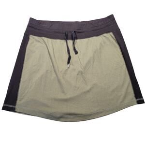 Xersion Mini Skirt Green Olive Black Casual Utility Y2k Drawstring Waist Women L
